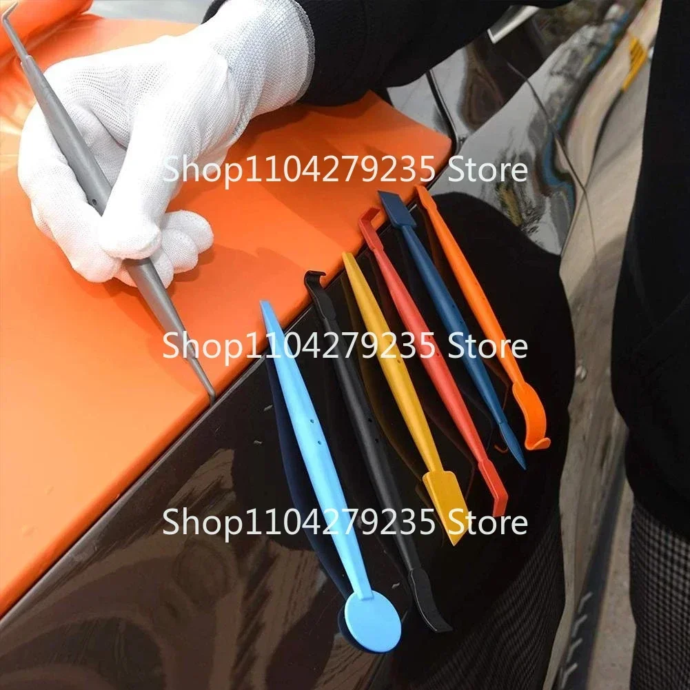 7PCS Car Wrap Vinyl Magnetic Squeegee Scraper Kit bon Tool Film  Tint Micro Wrapping Window Stick Set Fiber Sticker Q2N0