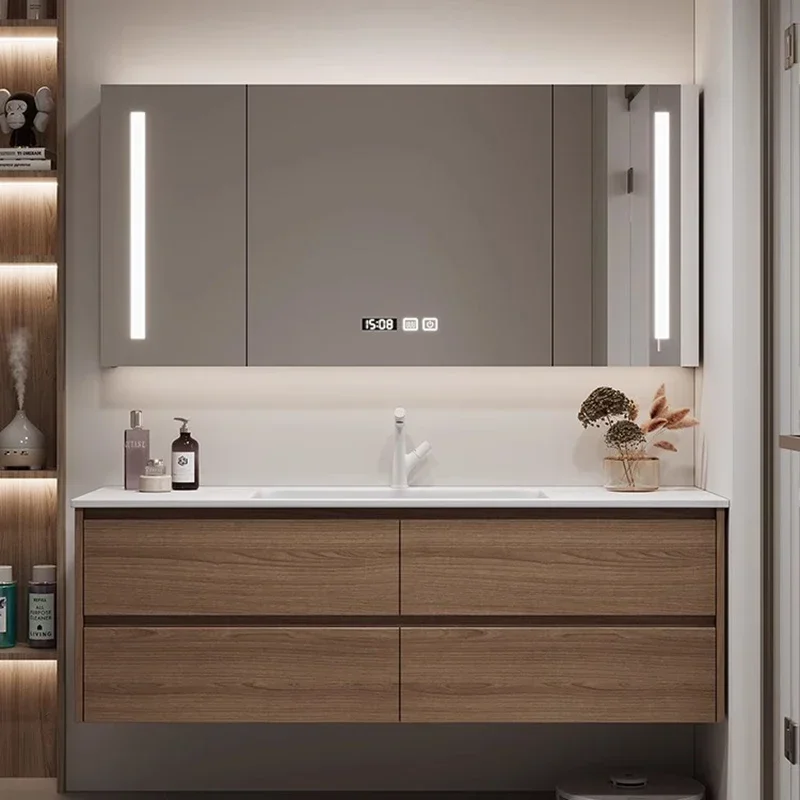 

Nordic Smart Bathroom Cabinet Fashion Simple Hotel Mirror Cabinet Wall-mounted Store Luxury Furniture Armário De Banheiro FYBC