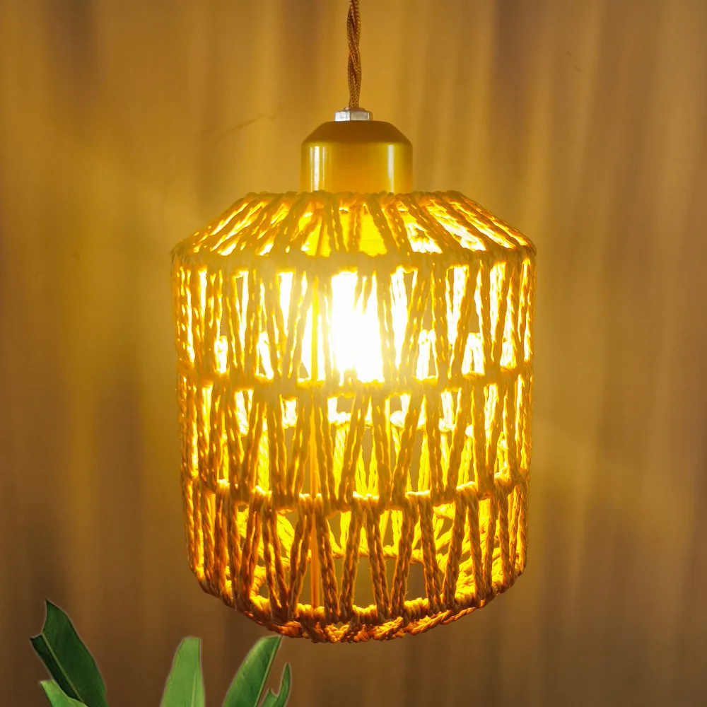 Ceiling chandelier,dining room pendant lights,E26 base,modern pendant lights,Height adjustable, Hand-Woven