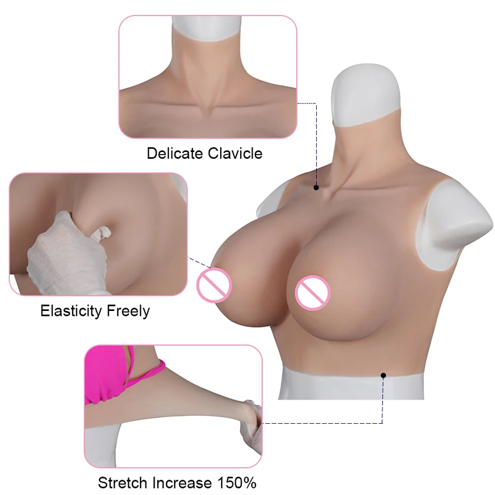 Tgirl False Tits Fake Boobs Silicone Breast Forms Sexy Huge Tit for Crossdresser Transgender Drag Sissy Cosplay Chest