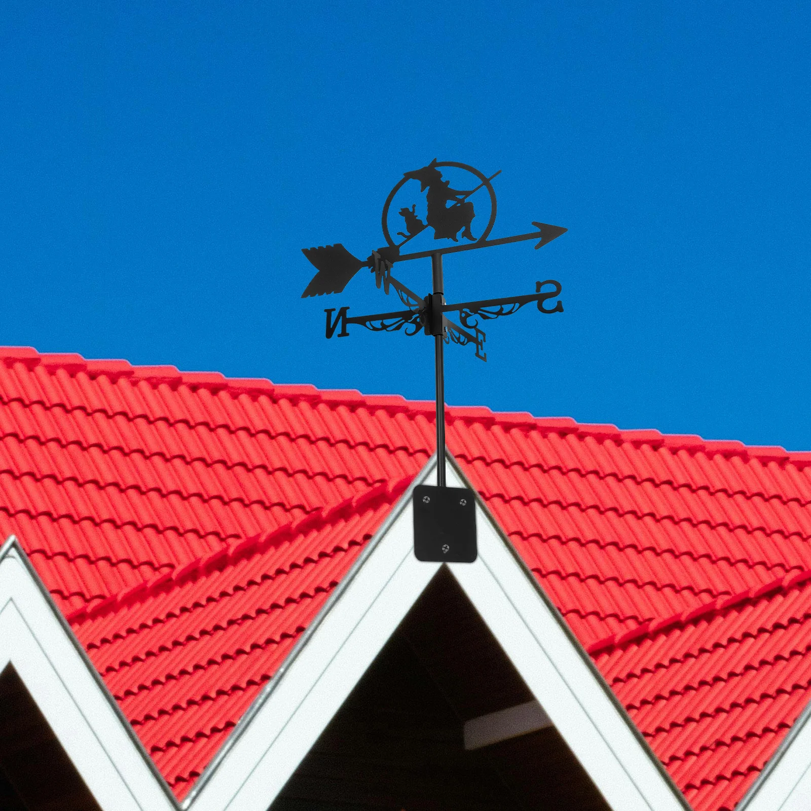 

Flying Witch Metal Weathervane Decorative Roof Mount Outdoor Weather Indicator Farmhouse Ornament Wind Vane Yard Decoration Iron