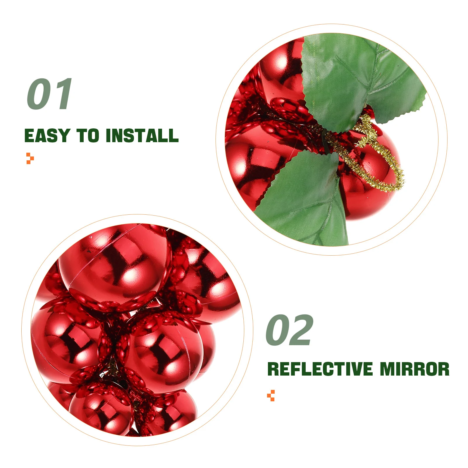 Decorazioni pendenti per albero di Natale Unico imitazione grappolo d'uva Ornamento Superficie riflettente Migliora l'eleganza dell'atmosfera festosa