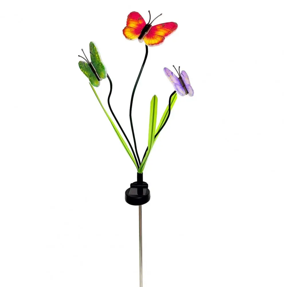 Solar Lawn Lamp Windproof Outdoor Lamp Solar Butterfly Flower Light Outdoor Led Garden Lamp Waterproof Landscape Yard Decor