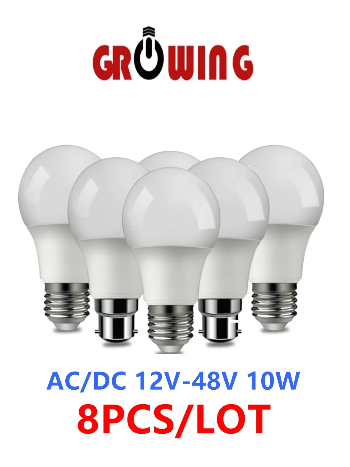 8pcs/lot DC/AC 12V-48V LED Low-voltage  Lamps 10W Bombilla For Solar Led Light Bulbs 12 Volts Low Voltages Lamp Lighting