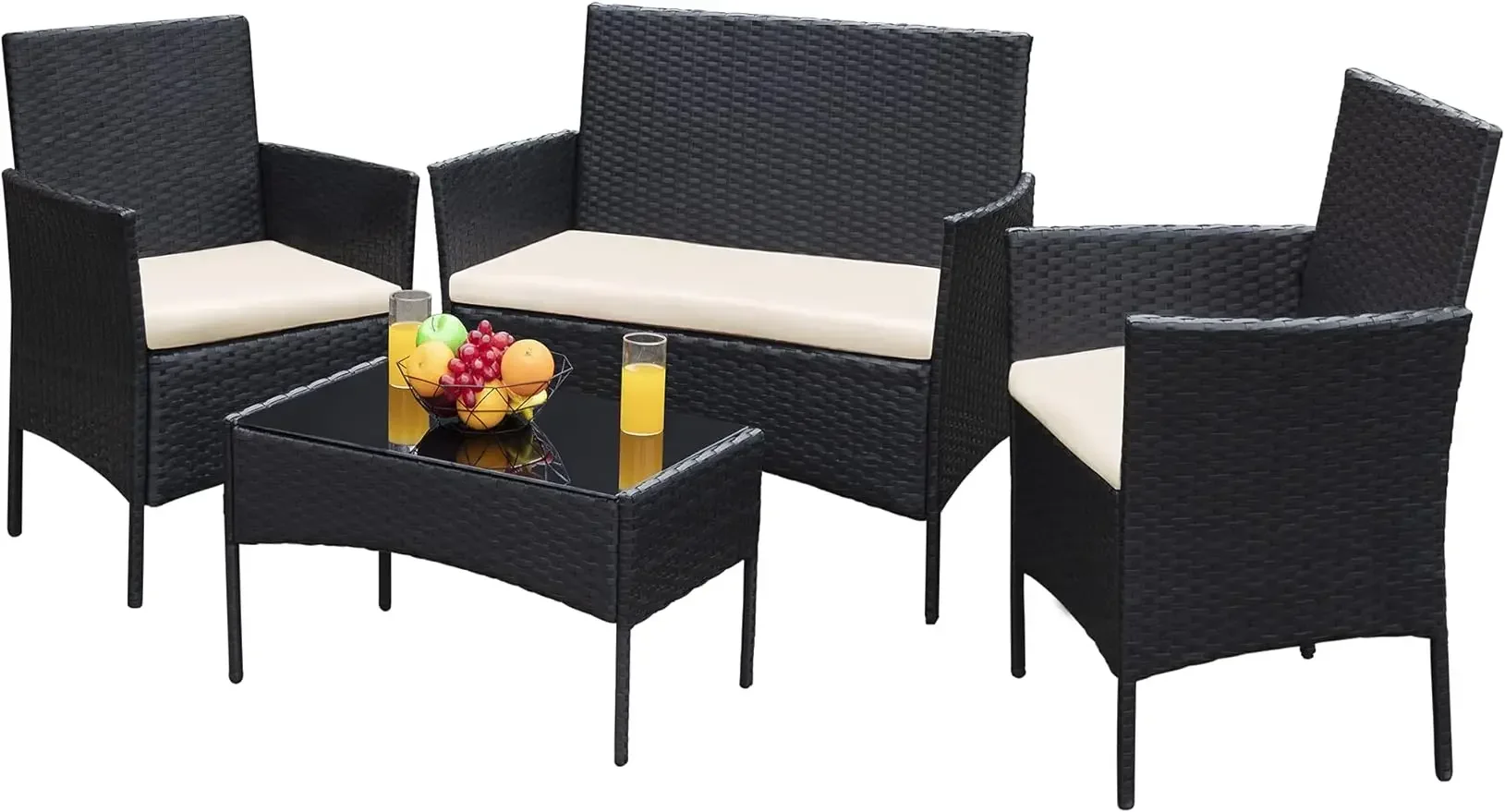 

Conversation Sets Outdoor Wicker Rattan Chairs Garden Backyard Balcony Porch Poolside loveseat