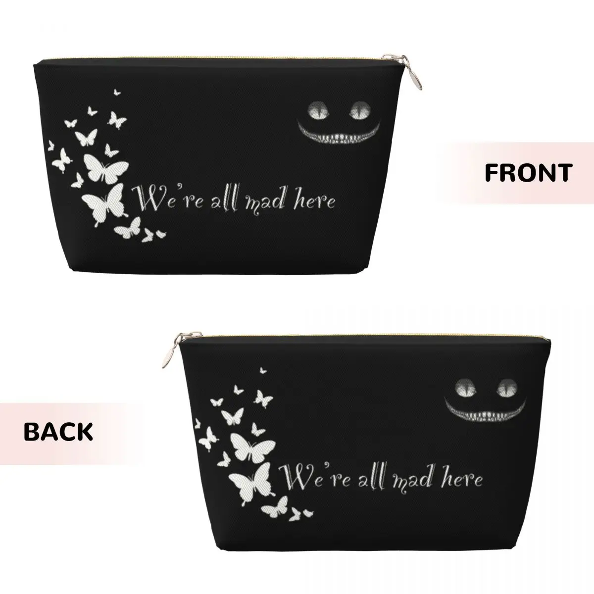 Custom Travel Cheshire Cat Toiletry Bag Portable Butterflies Makeup Cosmetic Organizer for Women Beauty Storage Dopp Kit Box