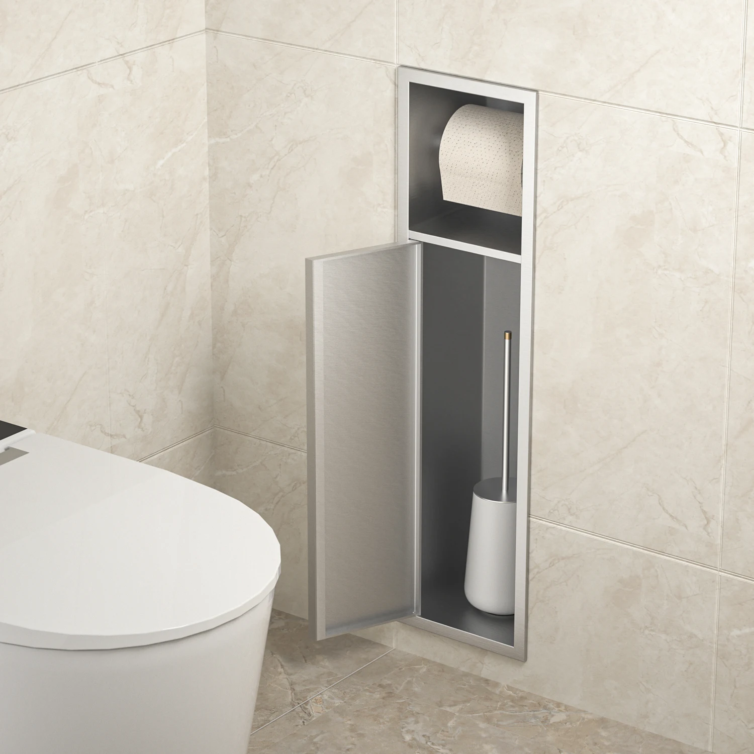 OEM Recessed Installation Bathroom Paper Holder Brushed Stainless Steel with High Repurchase Rates