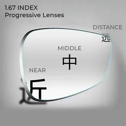 1.67 Index Photochromic Progressive Lenses Free-Form Multi-Focal Change Grey Brown Super Thin Wide Vision Anti-Sun Glare UV Prot