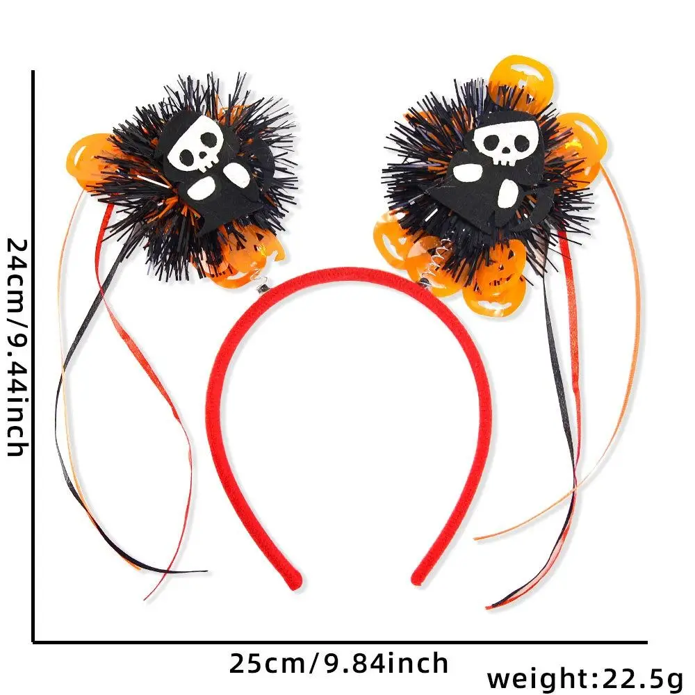 

Bat Halloween Hairbands Pumpkin Stripe Tassel Halloween Hair Hoop Handicraft Ghost Atmosphere Bat Skeleton Headband Makeup Ball