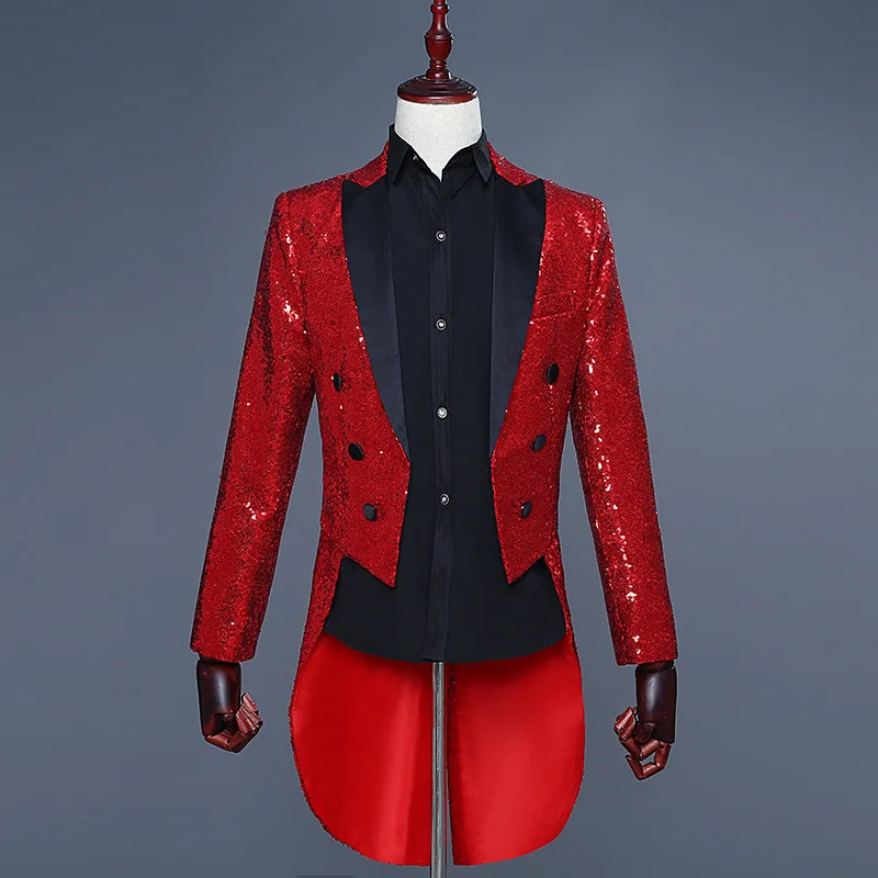 Cappotto con paillettes C185 per abito da spettacolo teatrale da uomo per matrimonio sposo