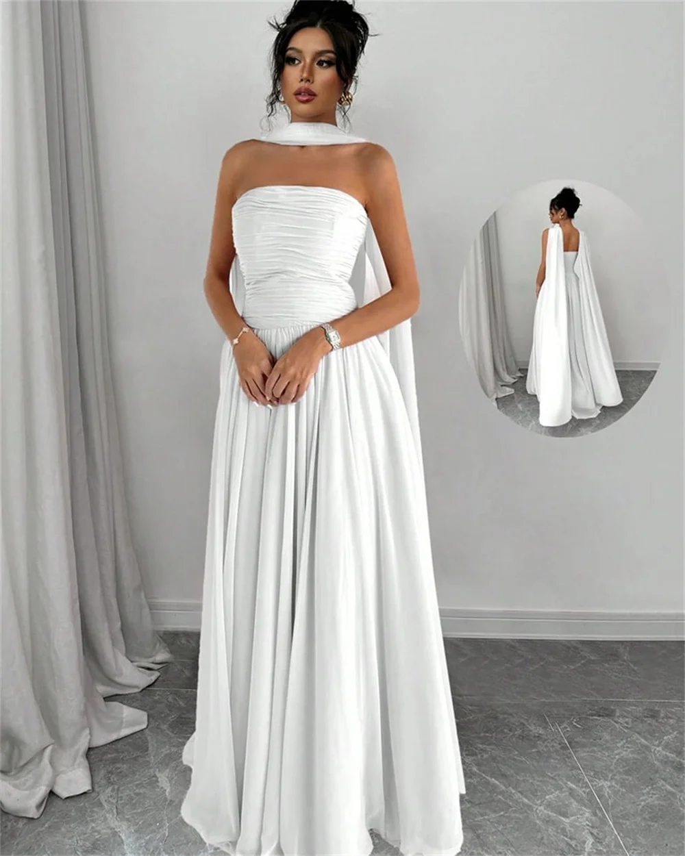 Mila-vestido de fiesta sencillo sin mangas, vestidos de noche lujosos sin tirantes personalizados para mujer, vestidos de fiesta hasta el suelo sin tirantes