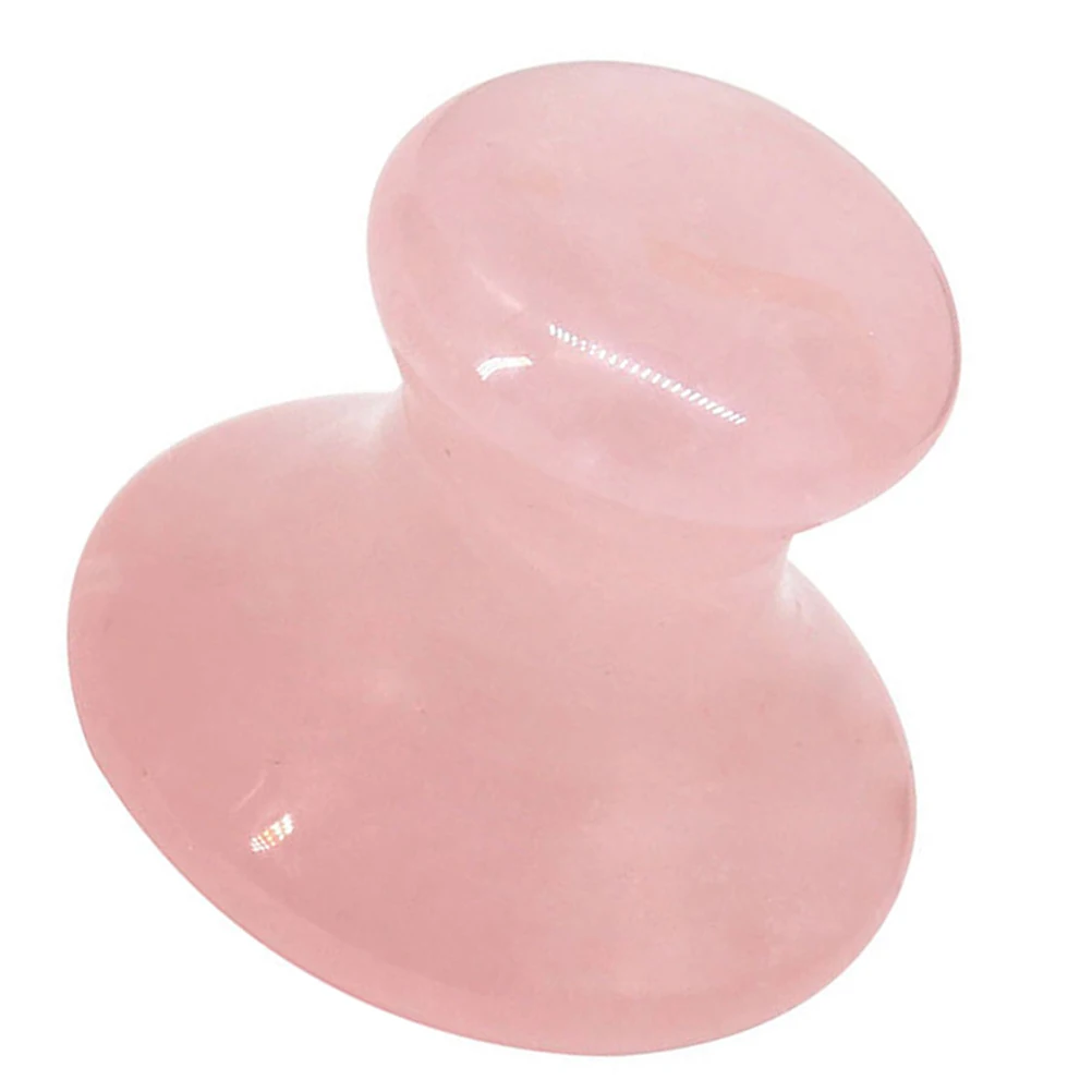 เครื่องนวดหน้ากัวซาหยกโรสควอตซ์ รูปทรงเห็ด ช่วยลดเลือนริ้วรอย บำรุงผิวหน้าและรอบดวงตา