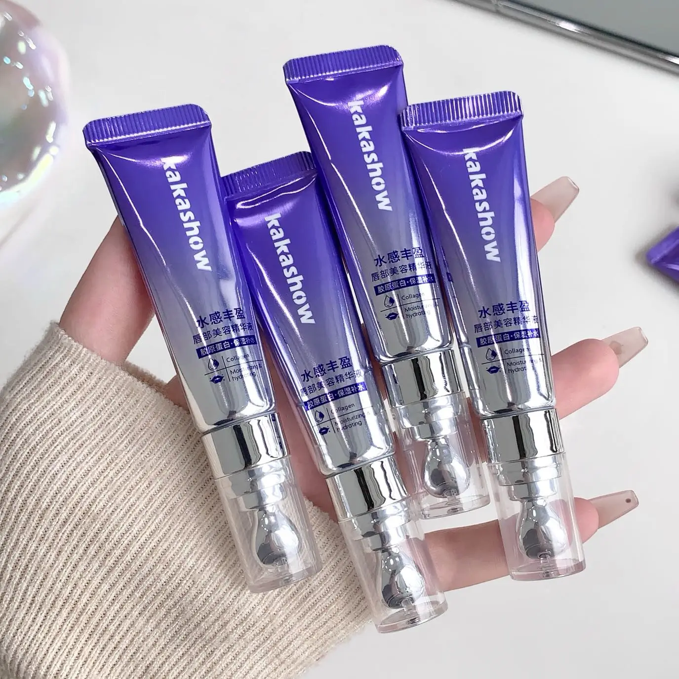 Mirror Gel Lip Glaze (Permanent Moisturizing Water Gloss Glass Oil, Lip Lines Removing and Lip Protection Essence)
