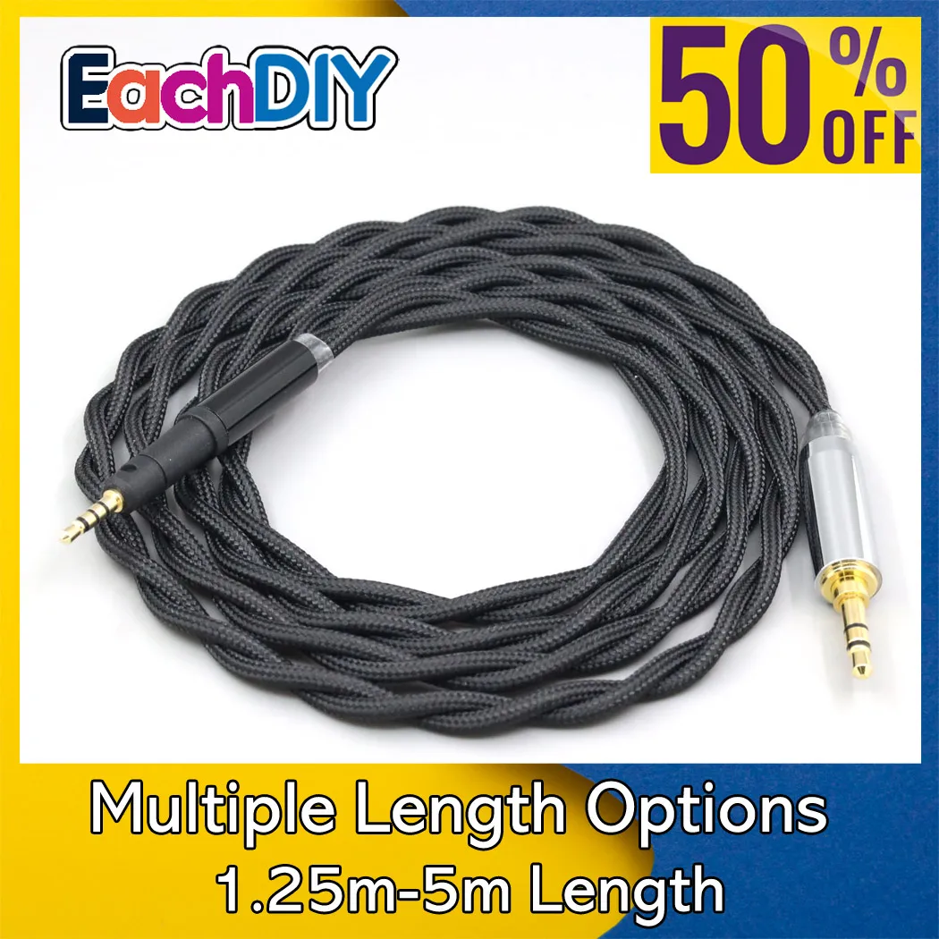

Nylon 99% Pure Silver Palladium Graphene Gold Shield Cable For Sennheiser HD599 HD569 HD 560S HD559 hd560s LN008317