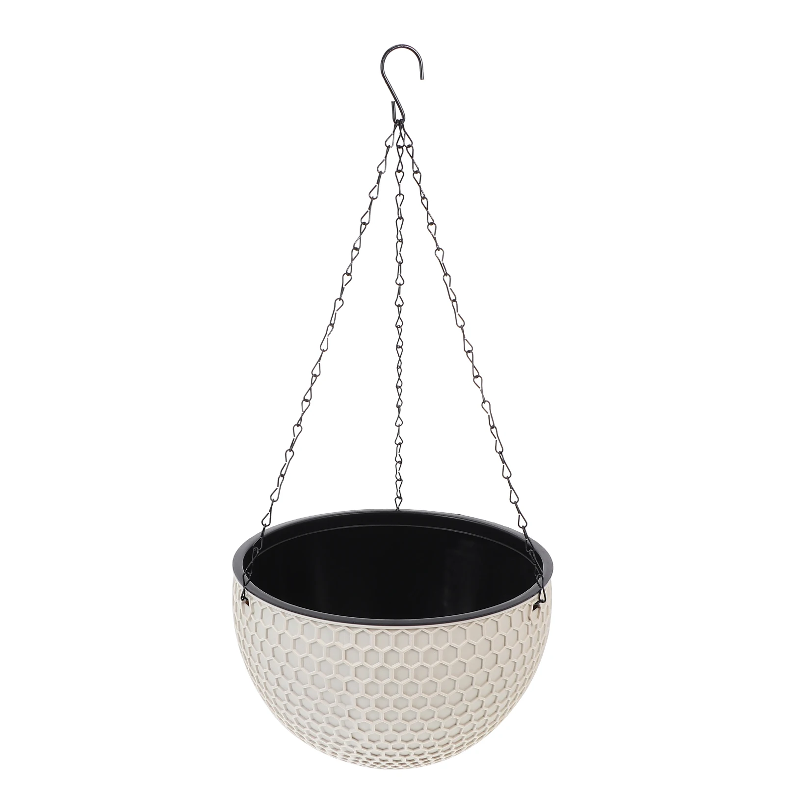 

Hanging Basket Flower Pot 26CM Beige Plant Container Durable Plastic Hanging Pot Balcony Decor Garden Planter