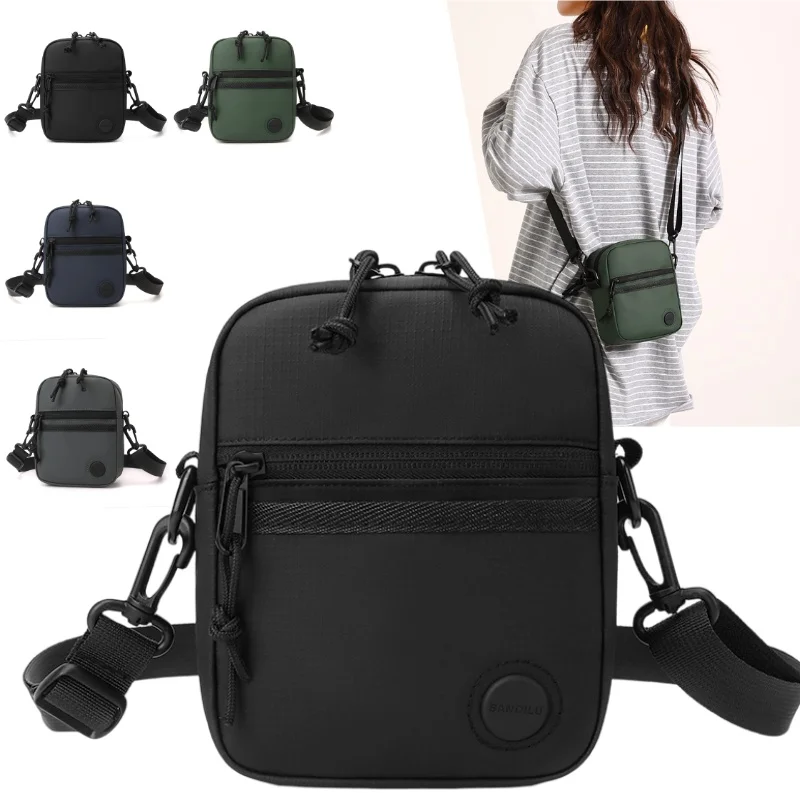 

Водонепроницаемая мужская нагрудная сумка-слинг из нейлона с защитой от краж, большая вместимость, для телефона и кошелька, для путешествий, работы, поездок на работу, активного отдыха 2026