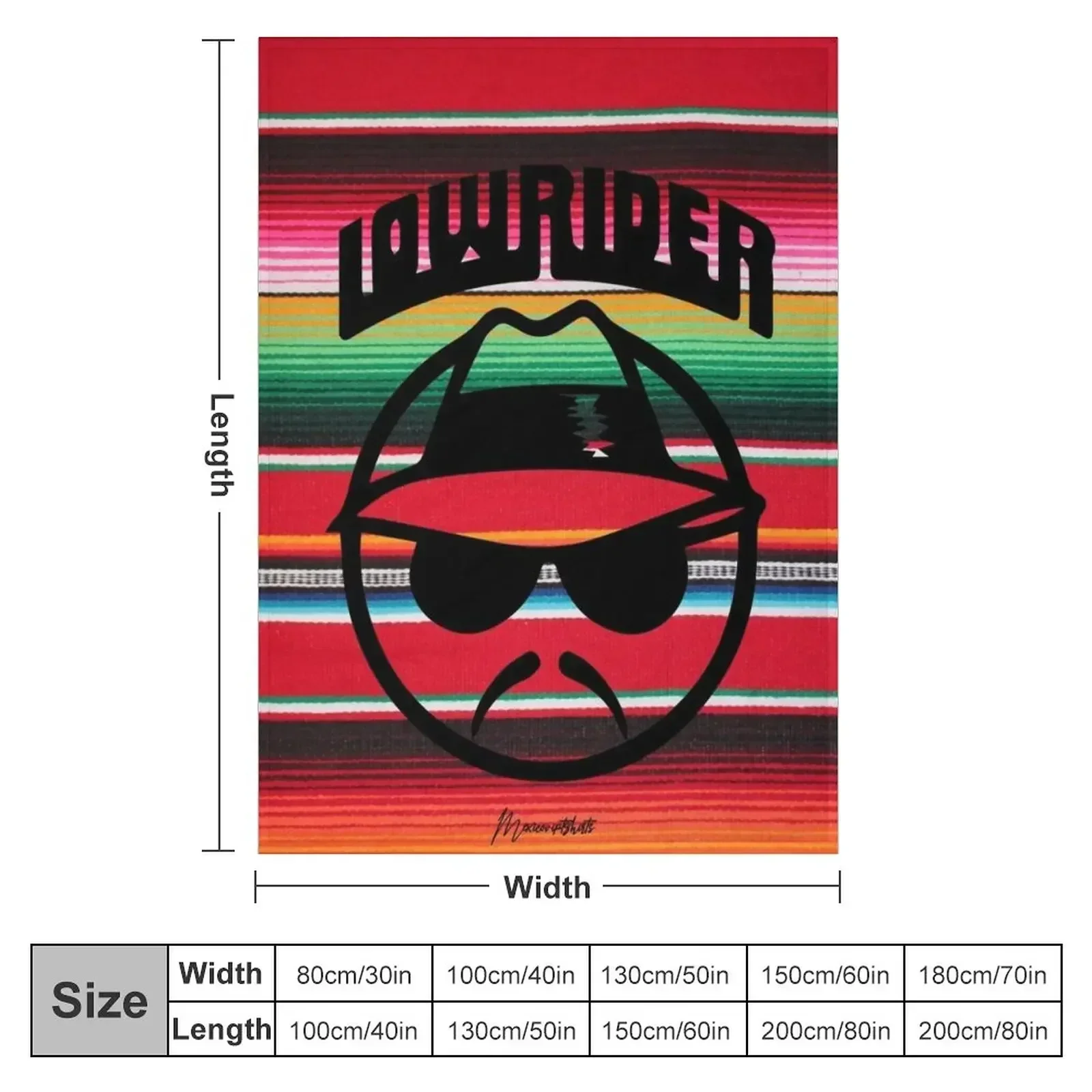 ORIGINAL MEXICIVIPTSHIRTS LOWRIDER SERAPE Throw Blanket Thermal Heavy Thins bed plaid Blankets