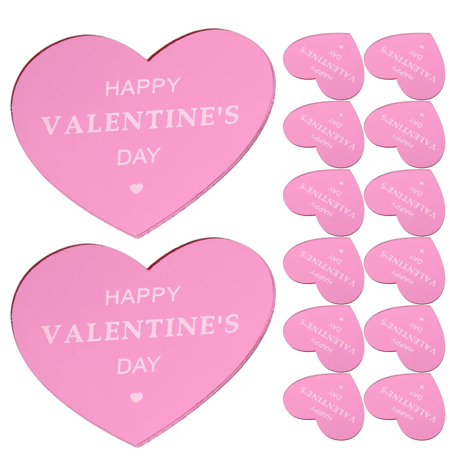 

50Pcs Heart Shape Cake Toppers Acrylic Decorations Valentine Wedding Birthday Festival Cupcake Valentine Cookie