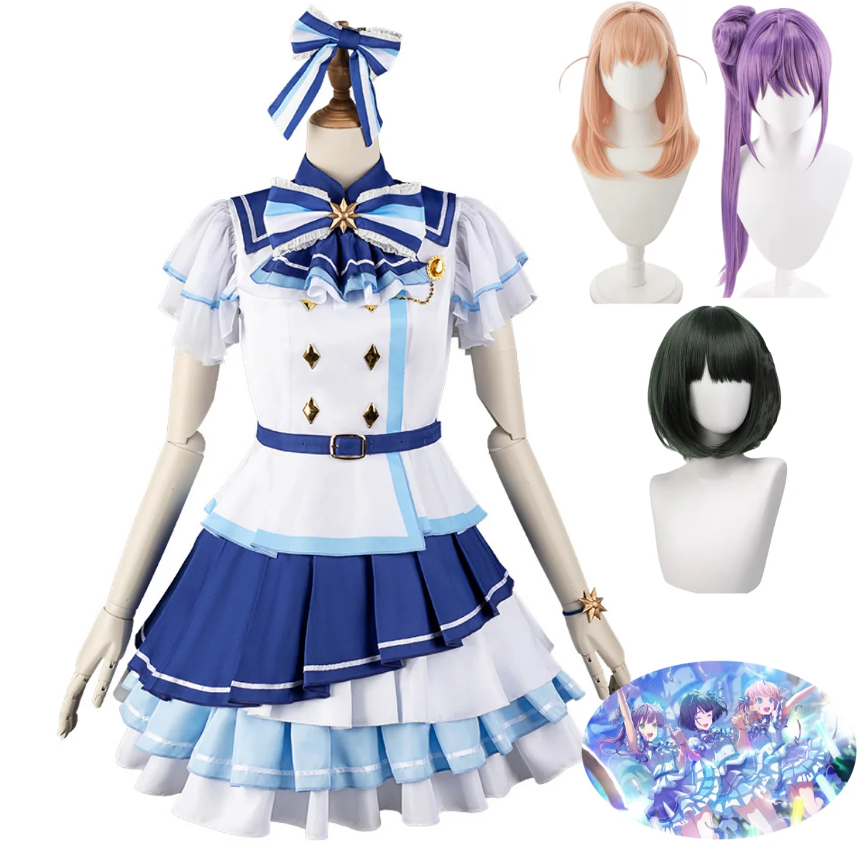 LoveLive！Hasu No Sora Jogakuin School Idol Club 365Days Momose Ginko Otomune Kozue Hinoshita Kaho Cosplay Costume Wig Sailor Set