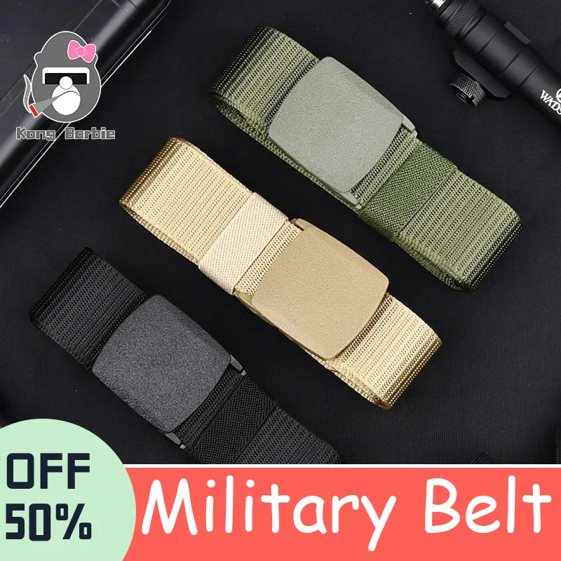 Military Belt Release Magnetic Waistband Automatic Buckle Multi Function Canvas Waist Pack Strap Hunting Outdoor Sport Camping