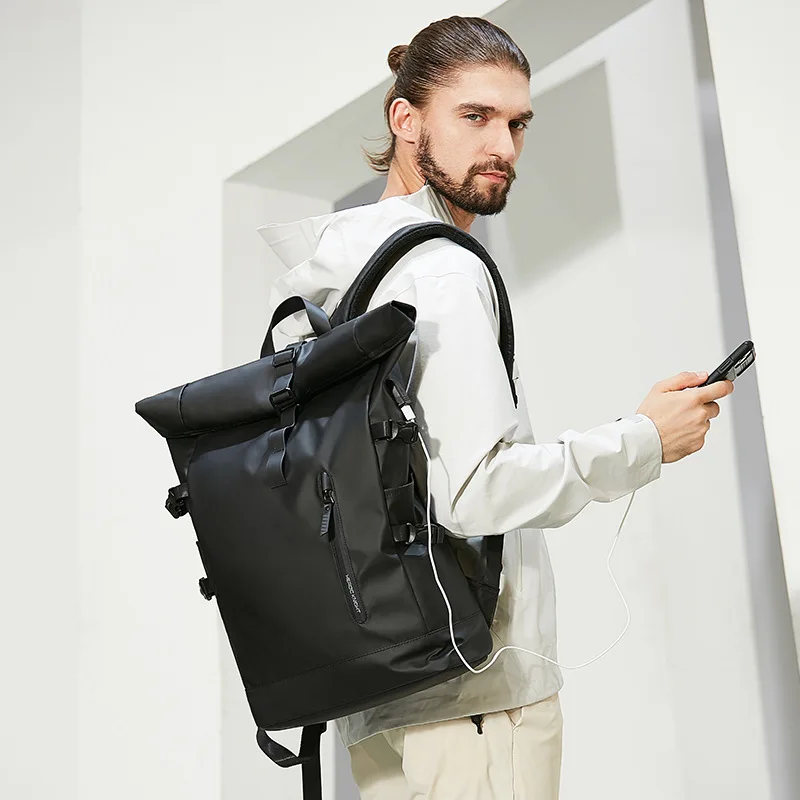 Men Backpack Large Capacity Waterproof Outdoor Travel Sports Bag Commuter Laptop Bag Casual Student Schoolbag Computer Rucksack