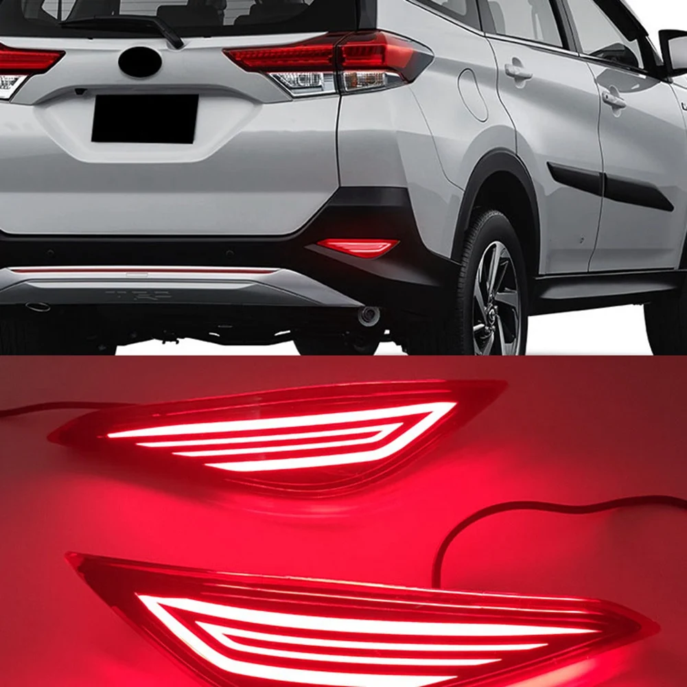 

1 Pair 2-In-1 Functions Car LED Rear Fog Lamp Bumper Light Auto Brake Light Reflector for Toyota Rush 2018 - 2020