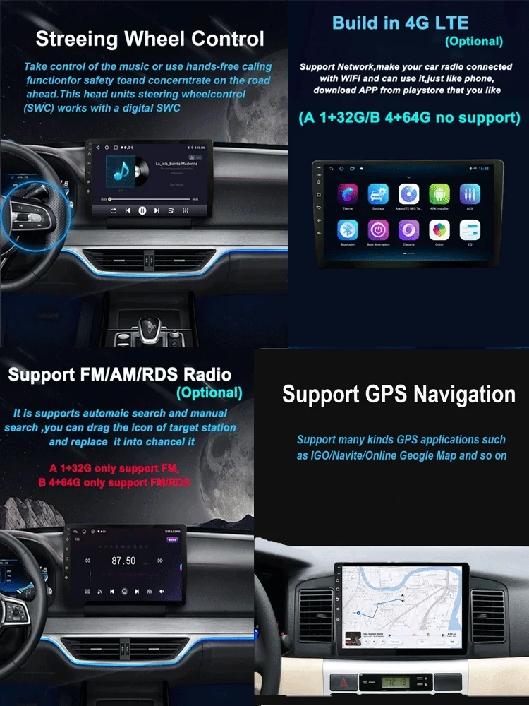 9 pulgadas Android 14 Carplay Auto para Ford Fiesta Mk5 2002 - 2008 Radio de coche reproductor de vídeo Multimedia navegación GPS No 2Din WiFi BT