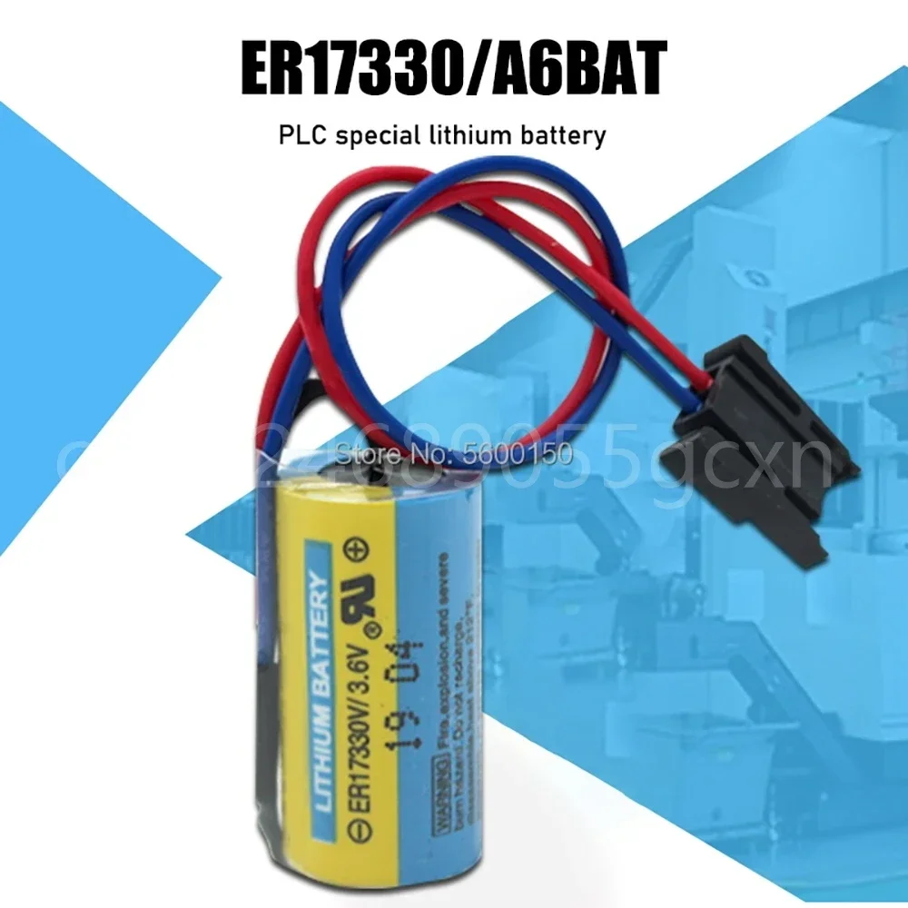 1PCS A6BAT 3.6V 1700mAh PLC Battery ER17330V Lithium Li-ion 2/3A Batteries for CNC System Servo