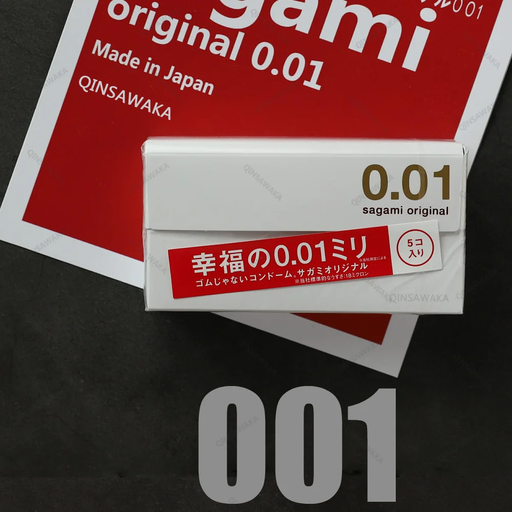 MADE IN JAPAN SAGAMI ORIGINA 5pc 0.01mm  super slim ultra thin like not wearing happiness 001 Condom men   NO LATEX  Polyurethan