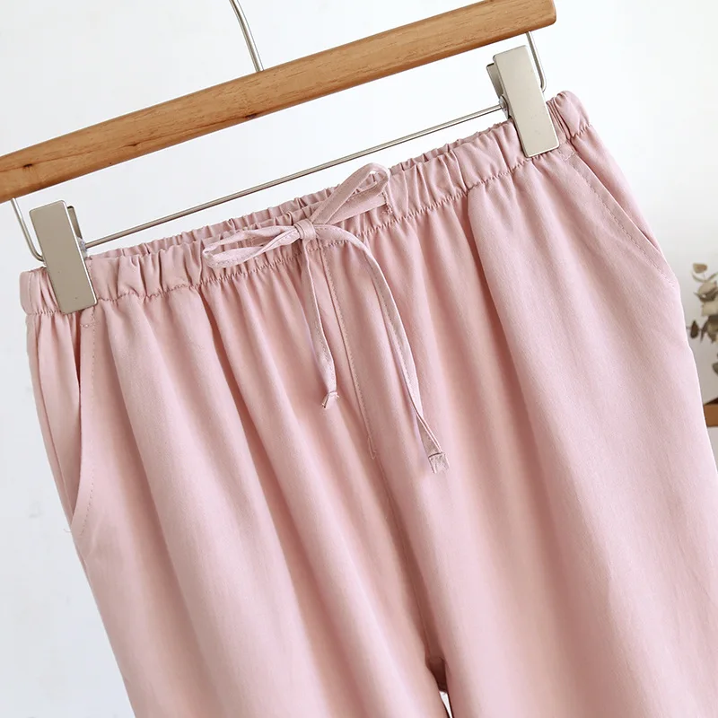 2024 Sommer neue Paar Schlafhose viskose Faser große lose Hosen Herren und Damen dünne lose einfarbige Home Pants