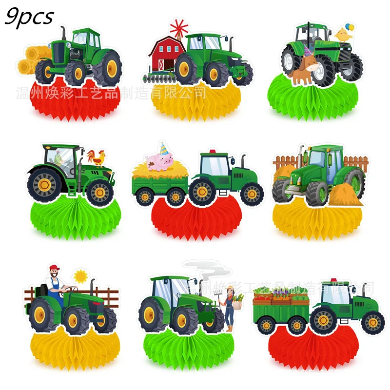 3-lagiger grüner Traktor, Einweg-Geburtstag, Cupcake, Dessert, DIY, Papierhandwerk, Ständer, Fahrzeug, Bagger, Partyzubehör, Kuchenwerkzeuge – Detail 5