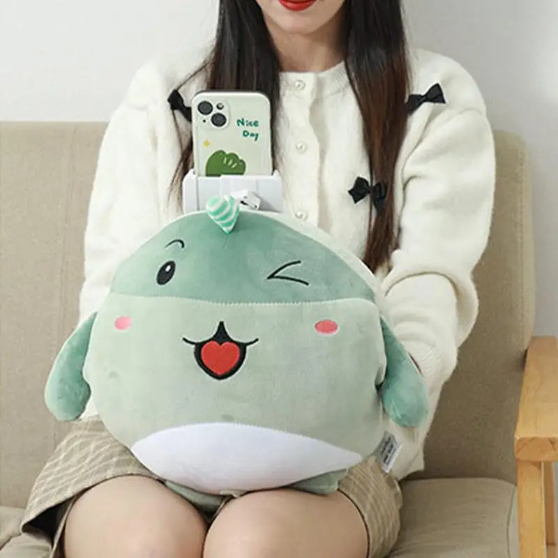 Hand Warmer Pillow Plush Hugging Cushion Multifunction Home Animal Doll Plush Muffs Cartoon Cold Hand Pillow With Phone Holder