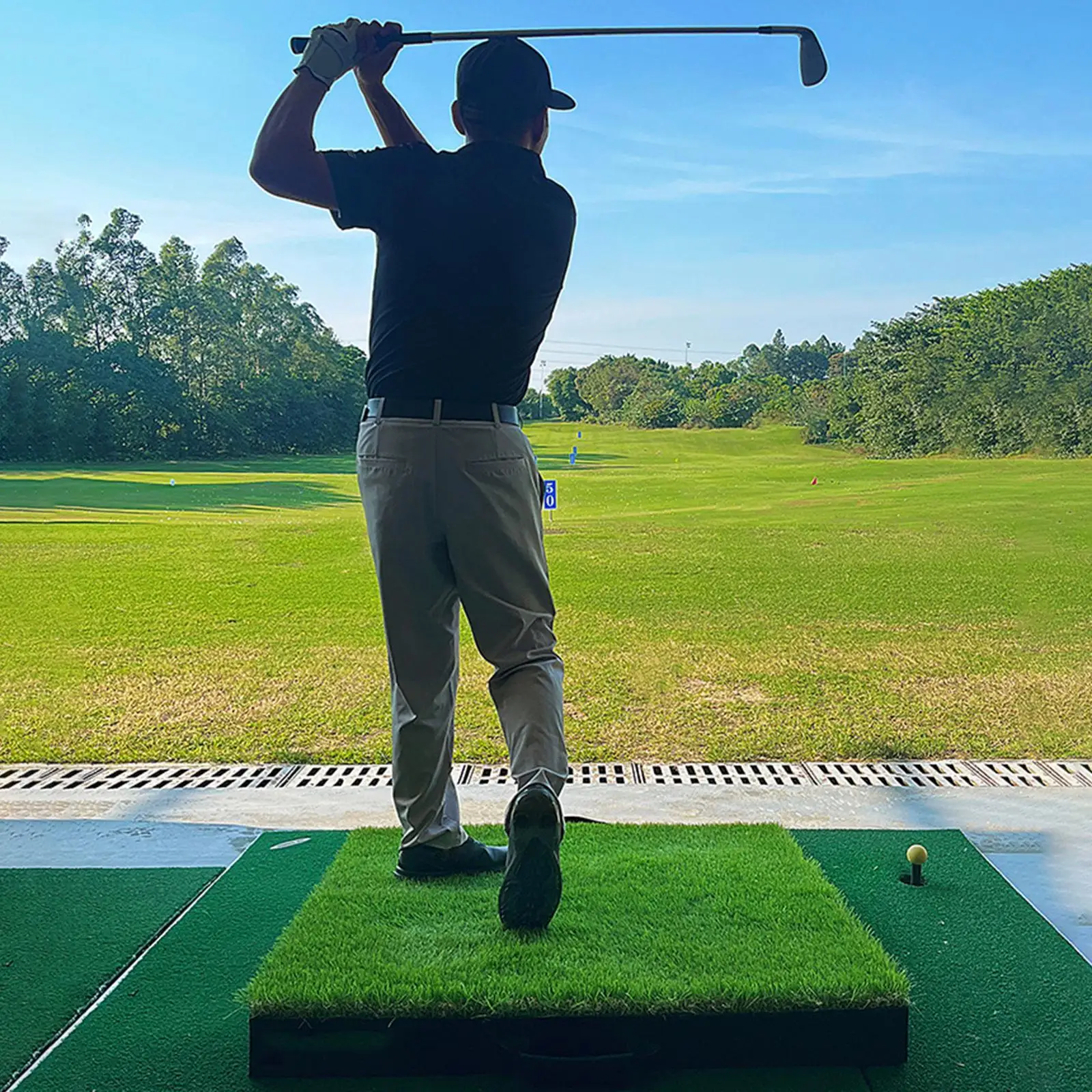Golf Schlagmatte Golf Chipping Matte Klapp Geschenk Realistische Grasmatte Golf Übungsmatte Golf Trainingsmatte für Hinterhof Zuhause Männer