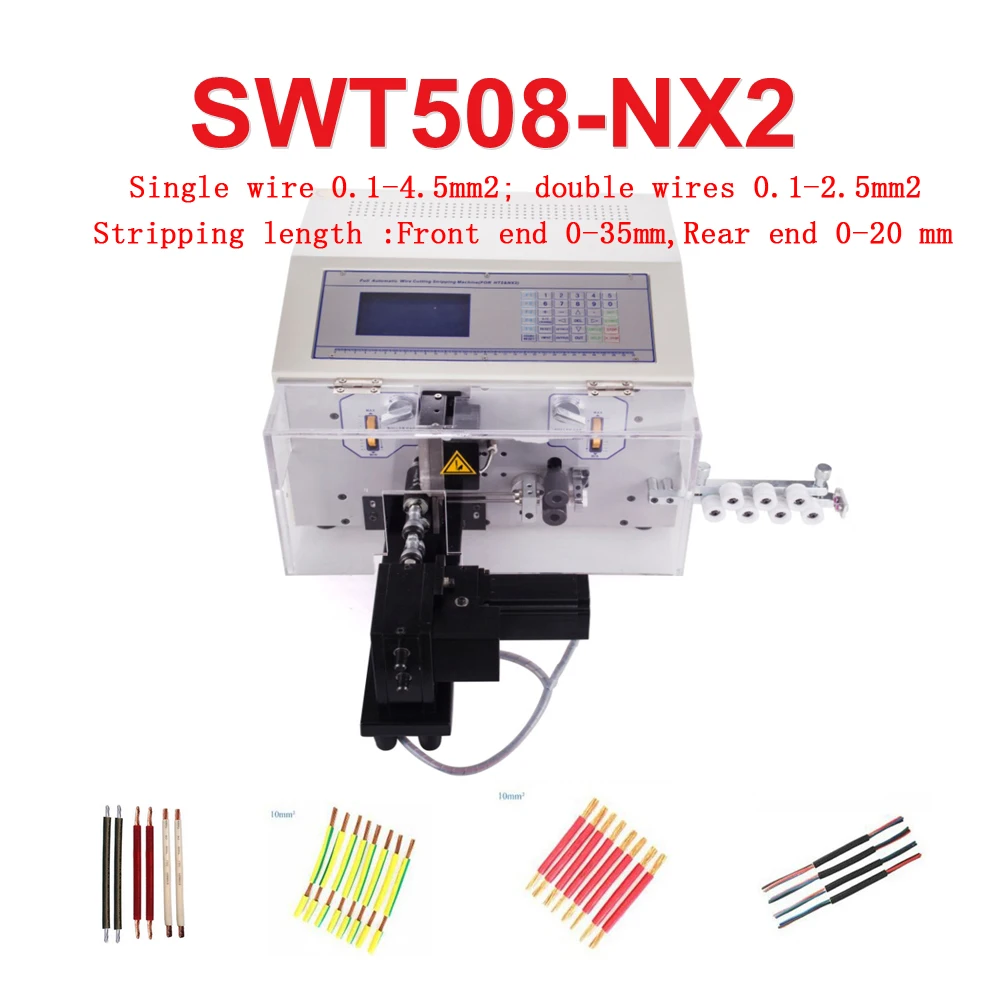 

SWT508-NX2 Peeling Stripping Cutting Machine Computer Automatic 0.1-4.5mm2 Compatible with Single or Double Wires 220V 110V