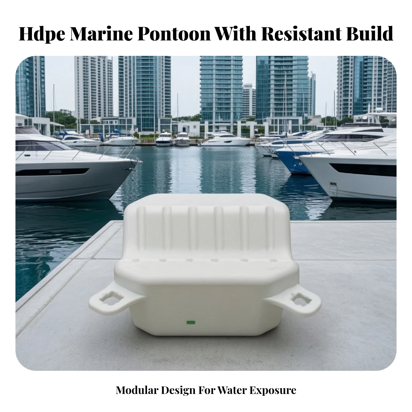 Heavy Duty Buoy Module with Integrated Mounting Tabs for Custom Floating Dock and Boat Lift System