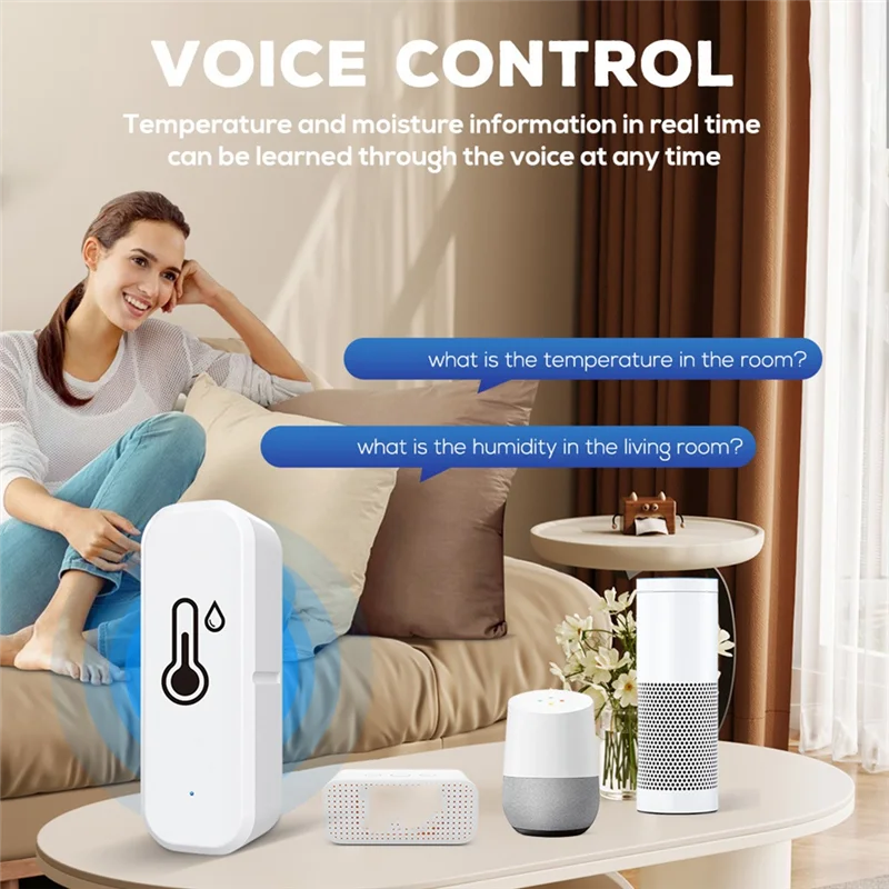 JABS-Wi-Fi датчик температуры и влажности с поддержкой Wi-Fi, комнатный термометр и монитор гигрометра работает для дома Smart Life
