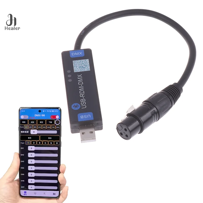 1PC USB-RMD-DMX Mobile App DMX Dialer Stage Light Wireless Bluetooth DMX Controller Tool Only Supports Android Devices