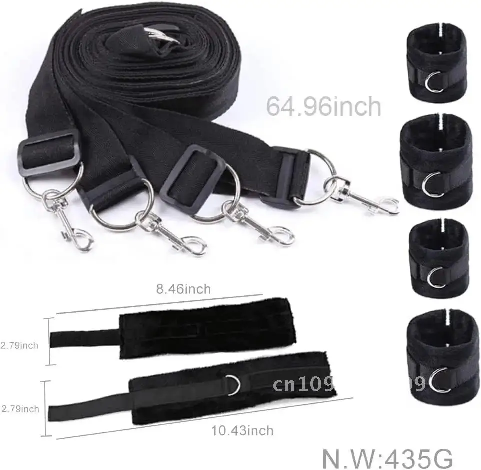 BDSM Kit Restraints Hand Cuffs Set Kit Restraining Sex Sex Bed Women Restraints for Straps