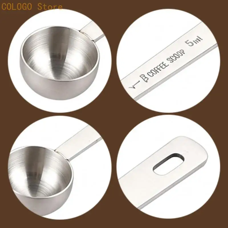 Labeled Steel Scoops for Dry Ingredient Portioning, Set of 4 Coffee Spoons D0LD