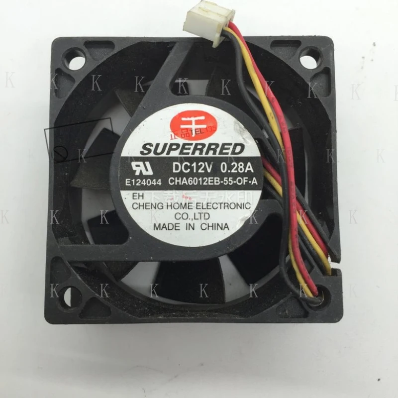 C  FOR  SUPERRED CHA6012EB-55-O  wbr/  F-A DC12V 0.28A 6023 6CM 3-wire cooling fan