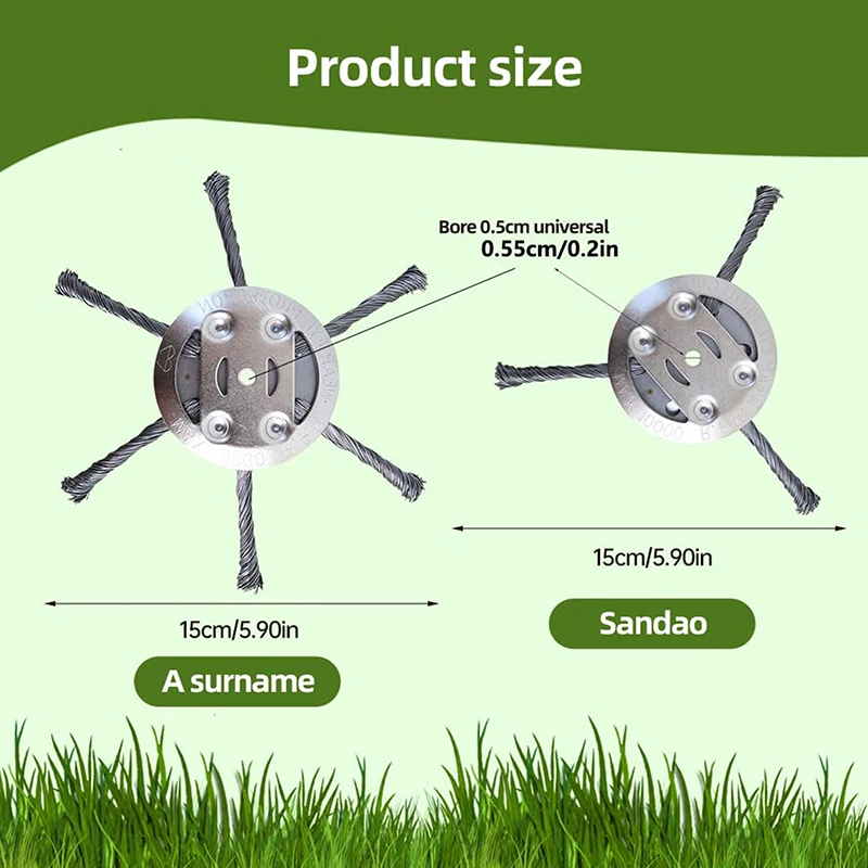 رأس تشذيب العشب من أسلاك الفولاذ، رأس بديل لتشذيب السلسلة الجديدة 2025، أداة إزالة الأعشاب برأس تشذيب الأعشاب السلكية
