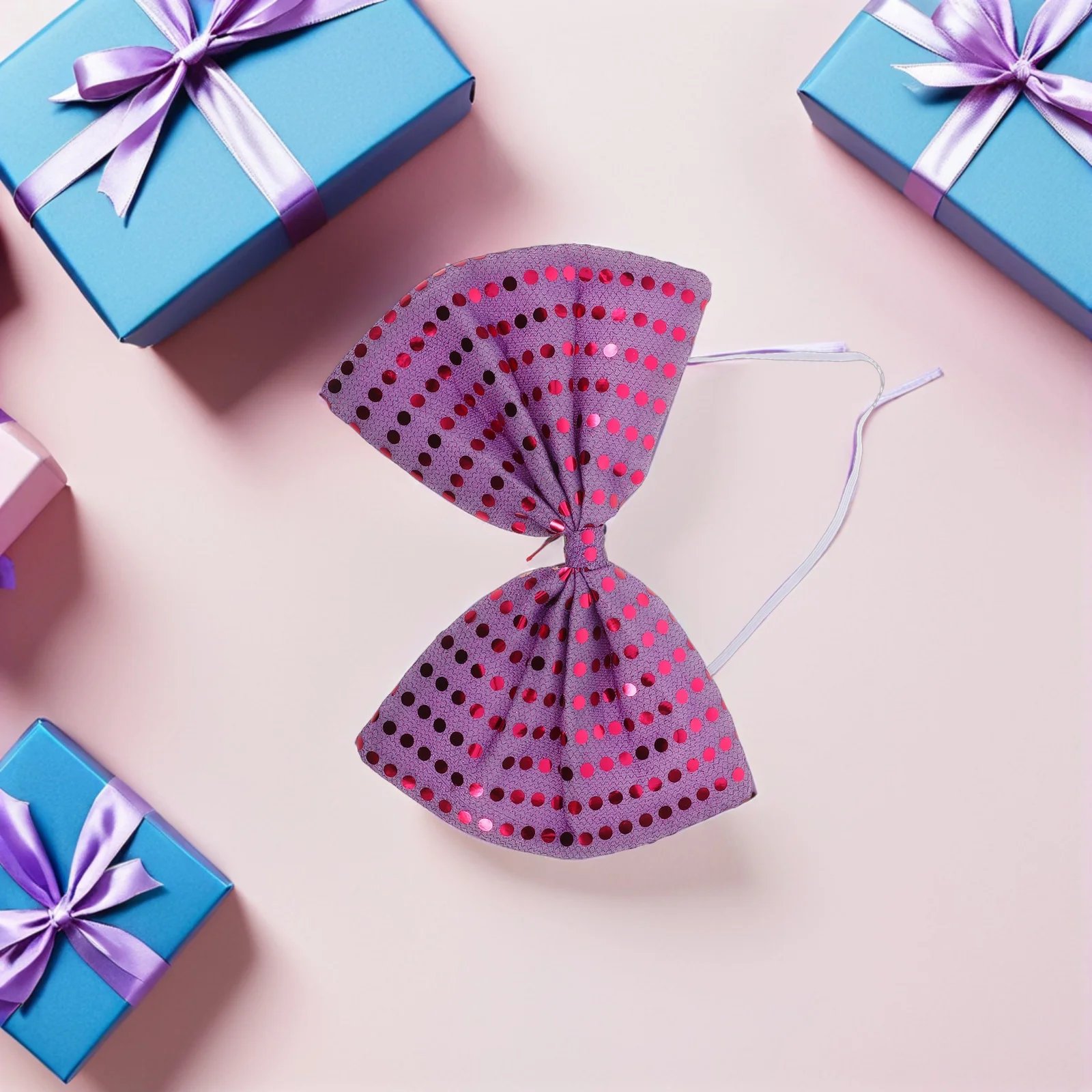 

4pcs Oversized Sequin Bow Tie Glitter Large Sparkle Necktie For Party Costume Stage Performance Dance Prom Wedding Masquerade