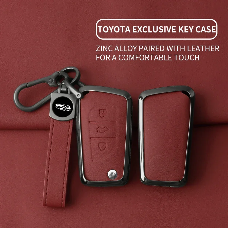 

Car for Toyota Key Case Protection Cover Shell Hilux Corolla Avensis Prado Fortuner RAV4 CHR Auto Key Leather Metal Accessories