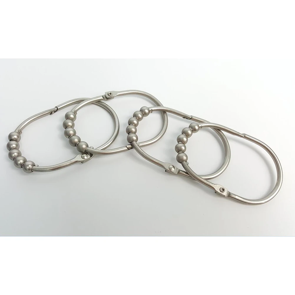 

12Pcs Shower Curtain Rings Wide Rustproof Stainless Heavy Duty Smooth Gliding Hooks for Bathroom Rod Curtain Hook