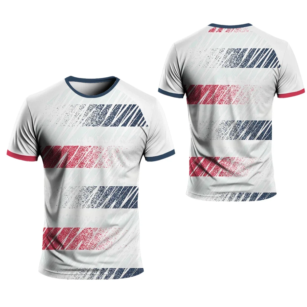 

Лето 2025 г., мужская футболка с круглым вырезом и коротким рукавом, свободный трикотаж, спортивные дышащие, быстросохнущие, удобные повседневные топы