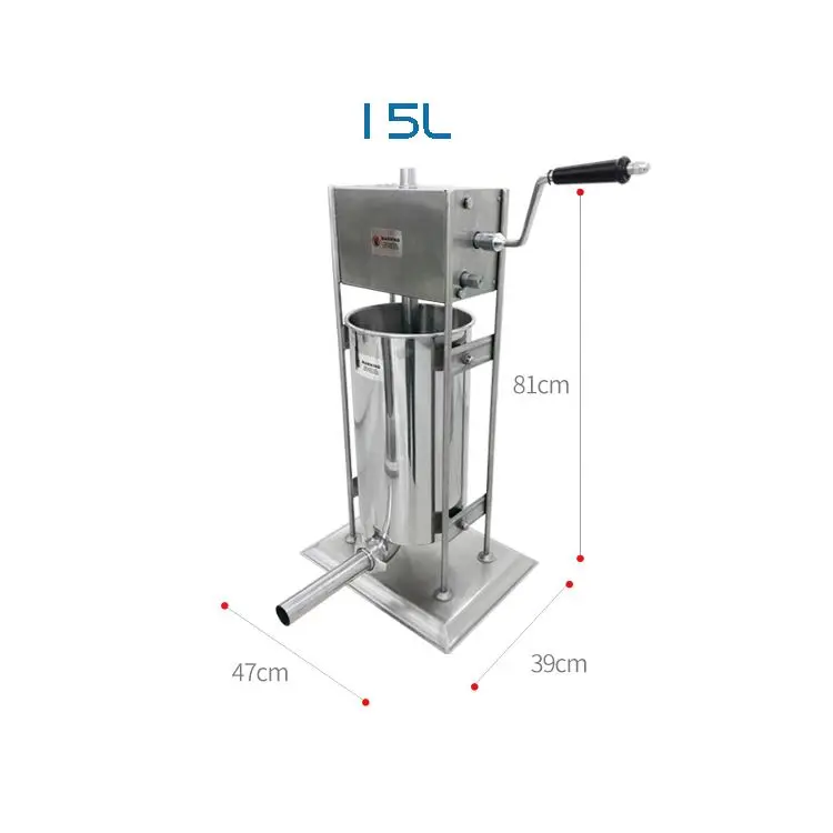 3L Small Hand Operated Tabletop Vertical Sausage Stuffer Filler for Chicken Pork Sausage Preparation