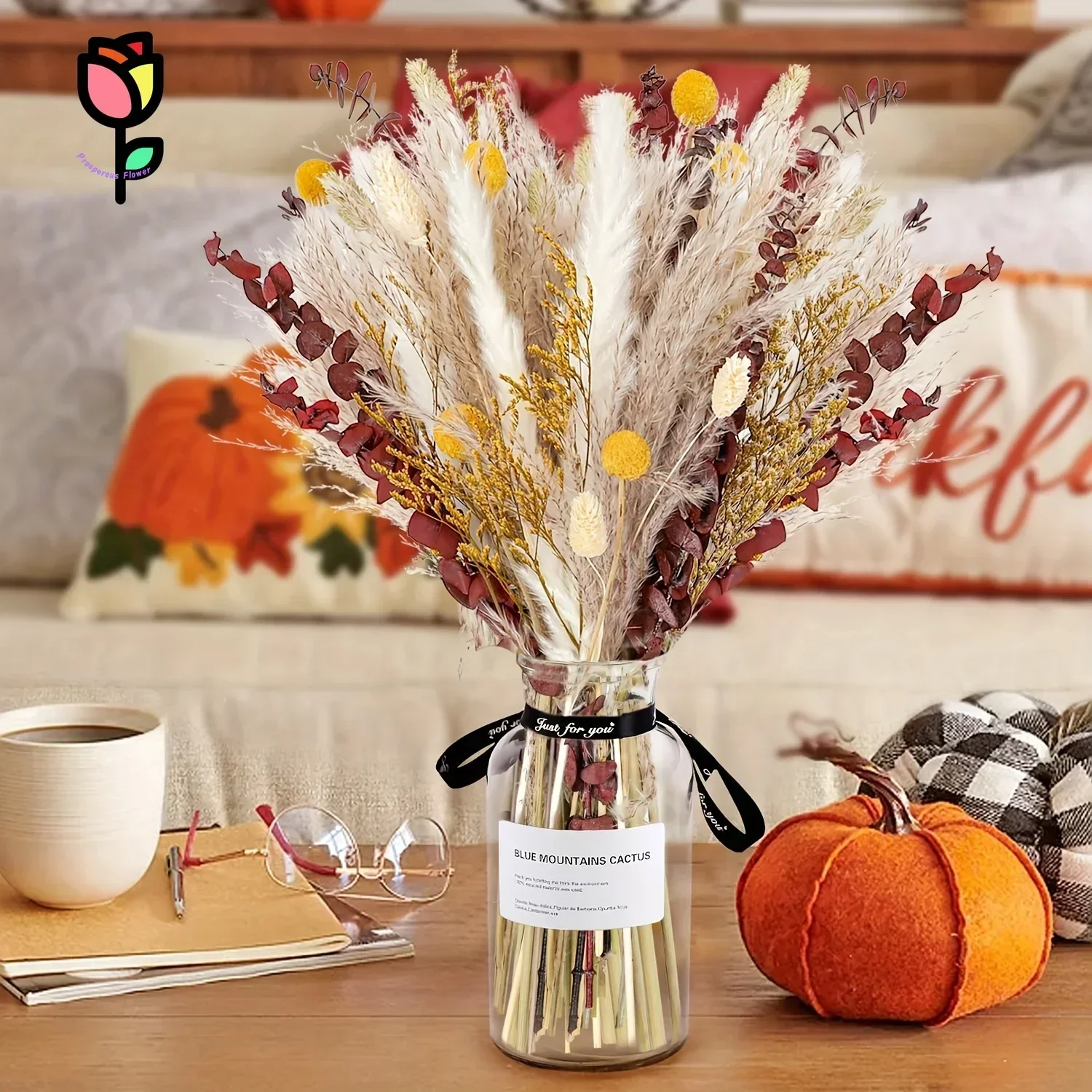 

80pcs Dried Flowers Pampas Grass Bouquet Bohemian Home Decor Natural Phalaris Room Decor Fluffy Whisk Wedding Artificial Flowers