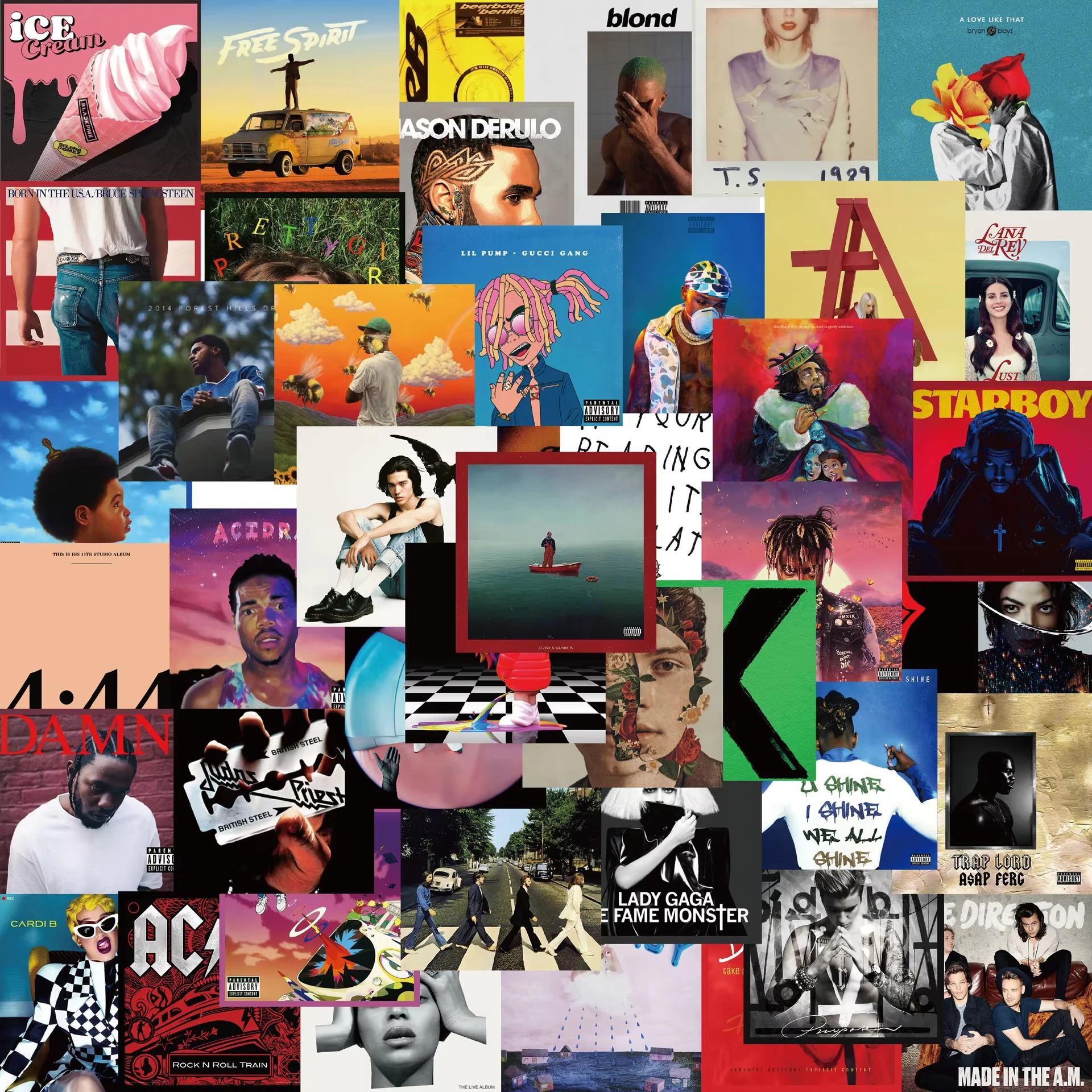 55Pcs Mode Sänger Album Persönlichkeit Trend Abdeckung Aufkleber DIY Wasserdichte Aufkleber Gepäck Telefon Gitarre Aufkleber