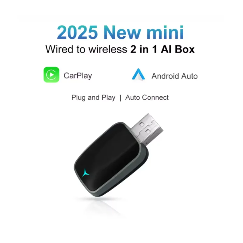 

Беспроводной адаптер CarPlay для iPhone, ключ USB-A/C Plug & Play для автомобилей 2016+, автоматическое подключение, преобразование проводов в беспроводе