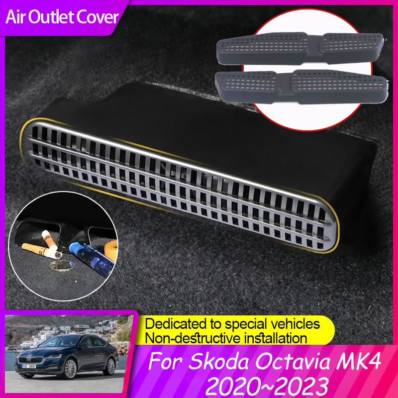 Car Air Vent Cover for Skoda Octavia 4 MK4 NX 2023 Accessories 2020 2021 2022 Rear Seat Conditioner Exhaust Duct Outlet Interior